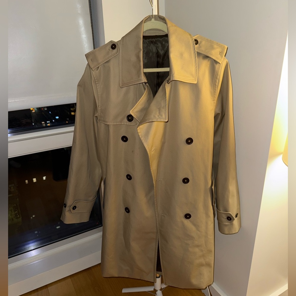 Mango Double-Breasted Beige Trench Coat